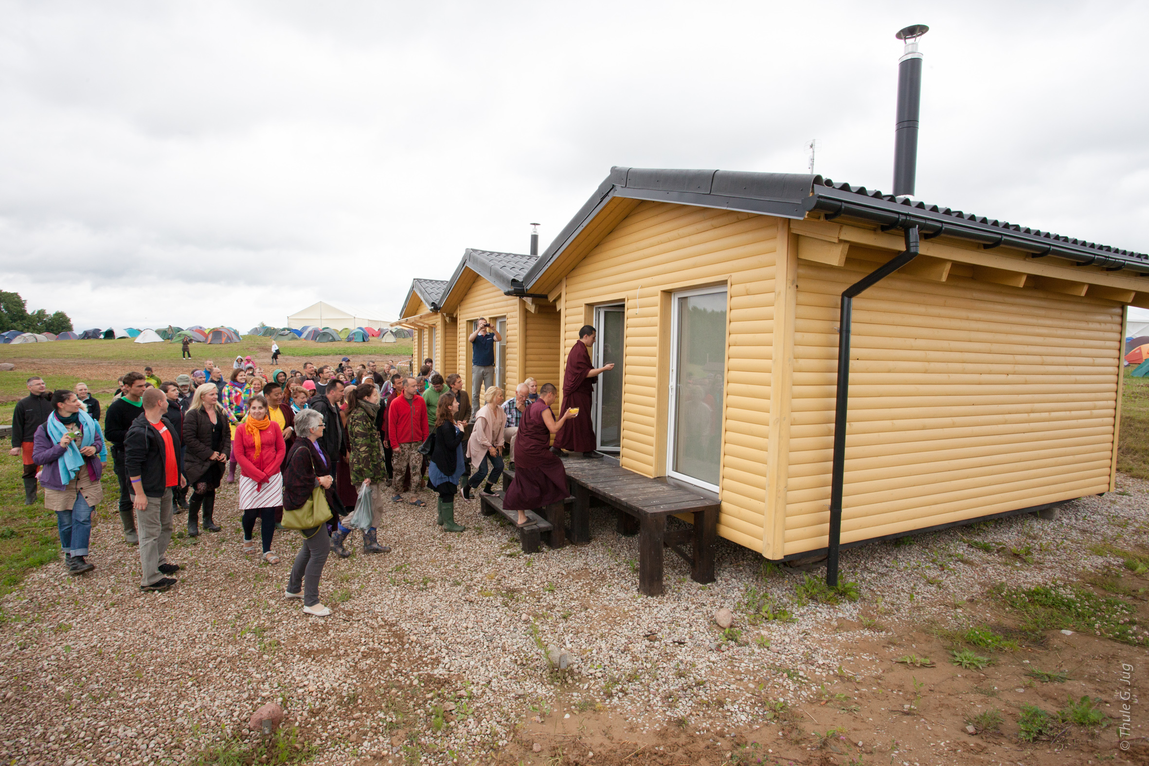 Karmapa in Lithuania: H.H. Gyalwa Karmapa blessing the buildings